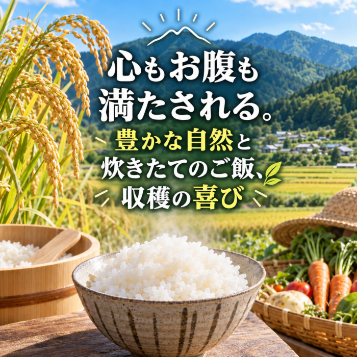 心もお腹も満たされる。豊かな自然と炊きたてのご飯、収穫の喜び